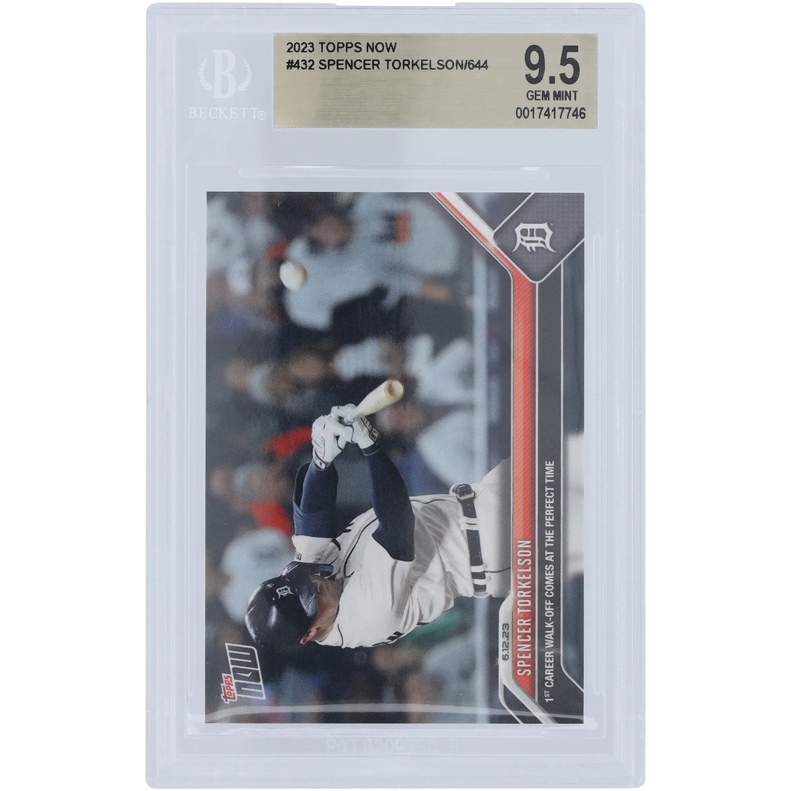 Spencer Torkelson 2023 Topps Now Walk-Off Home Run #432 Card | BGS 9.5