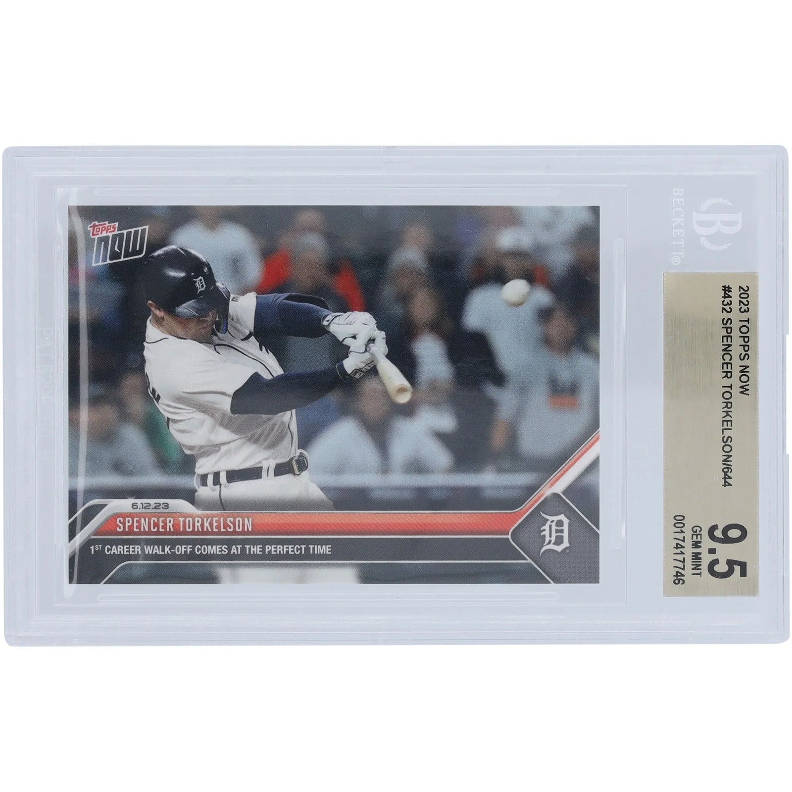 Spencer Torkelson 2023 Topps Now Walk-Off Home Run #432 Card | BGS 9.5