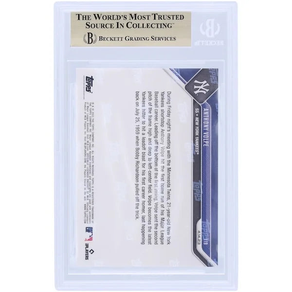 Anthony Volpe 2023 Topps Now Rookie #119 Card | BGS 10 First HR