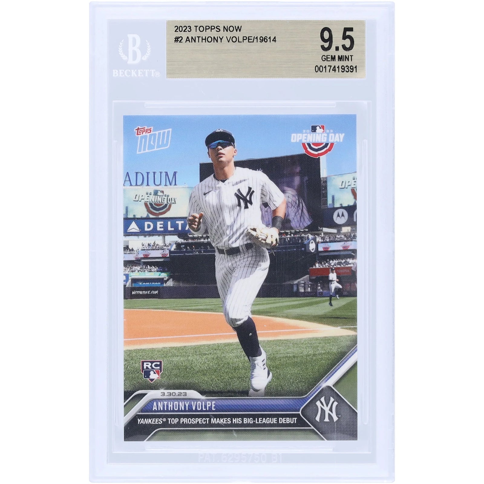 Anthony Volpe 2023 Topps Now Rookie #2 Card | BGS 9.5