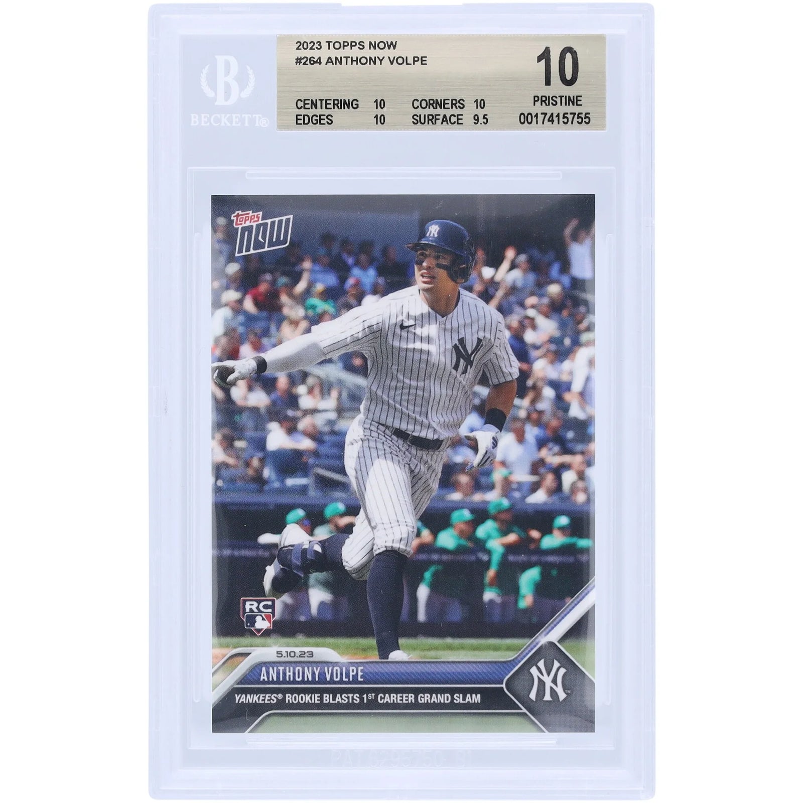 Anthony Volpe 2023 Topps Now Yankees Rookie Blast #264 | BGS 10
