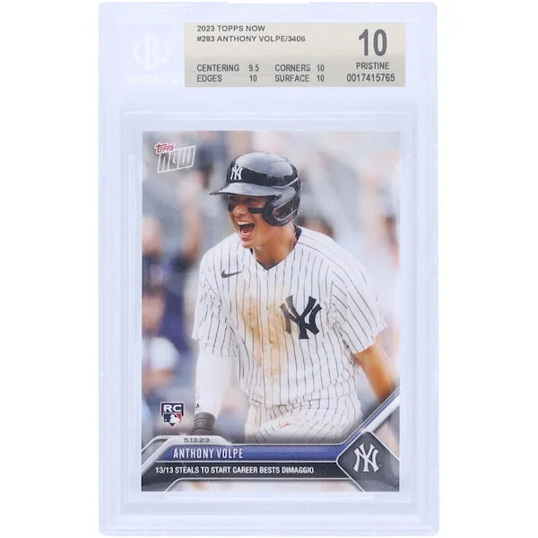 Anthony Volpe Signed 2023 Topps Now #283 Rookie Card | BGS 10