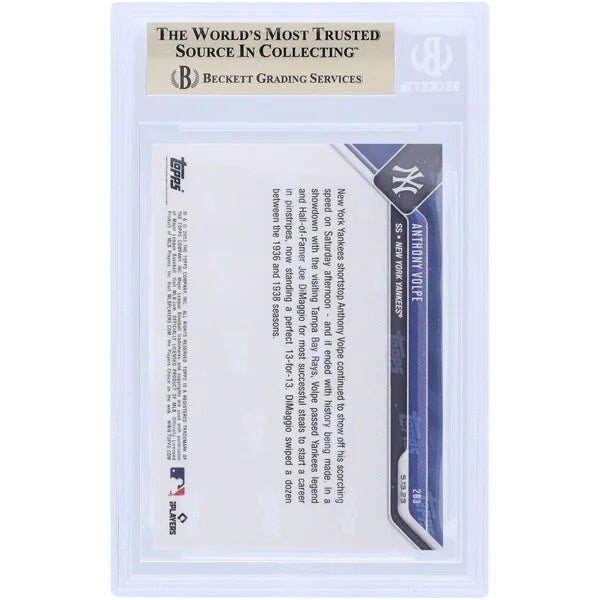 Anthony Volpe Signed 2023 Topps Now #283 Rookie Card | BGS 10