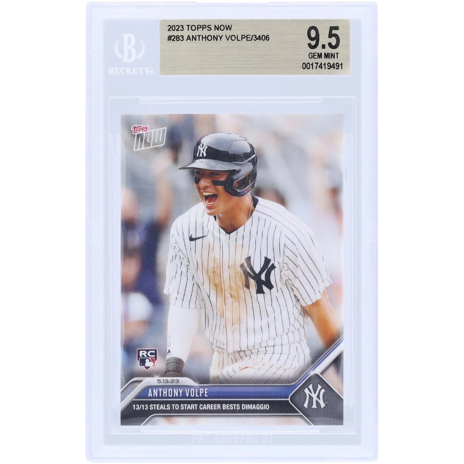 Anthony Volpe 2023 Topps Now Rookie Card #283 | BGS 9.5