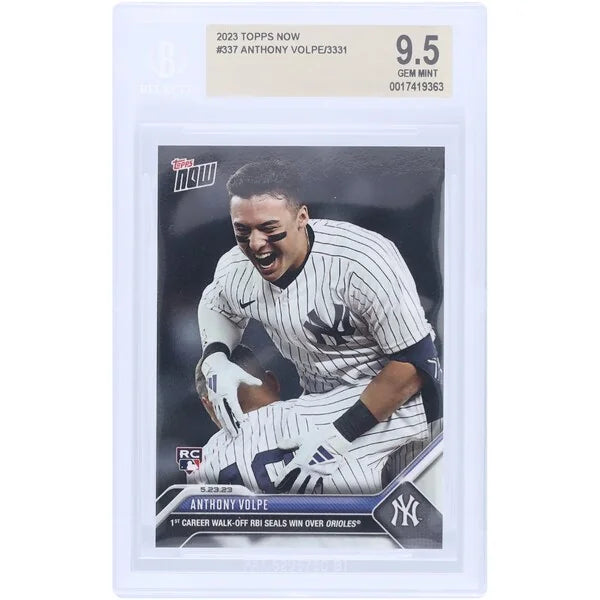 Anthony Volpe 2023 Topps Now Rookie #337 Card | Walk-off RBI BGS 9.5