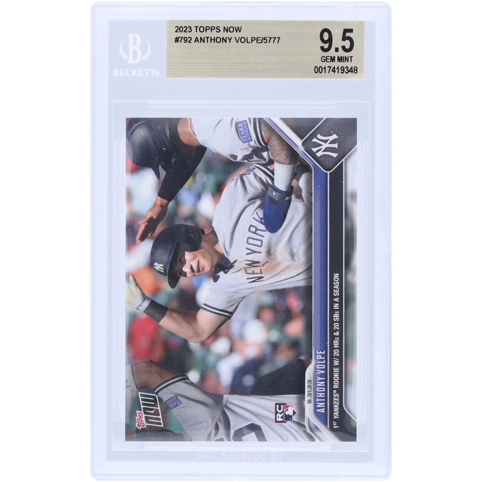 Anthony Volpe 2023 Topps Now #792 Rookie Card | BGS 9.5