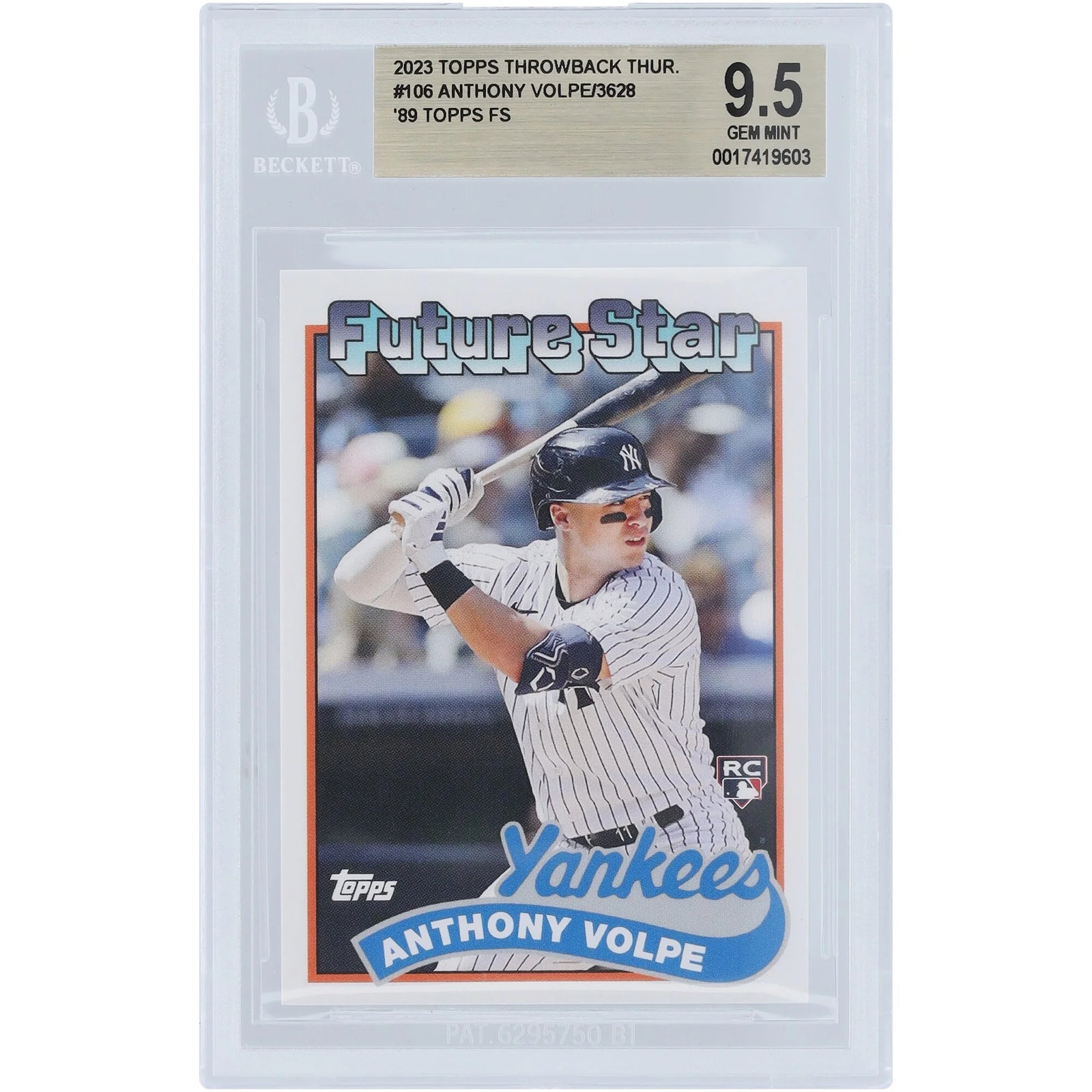 Anthony Volpe 2023 Topps Throwback Thursdays Rookie #106 Card | BGS 9.5
