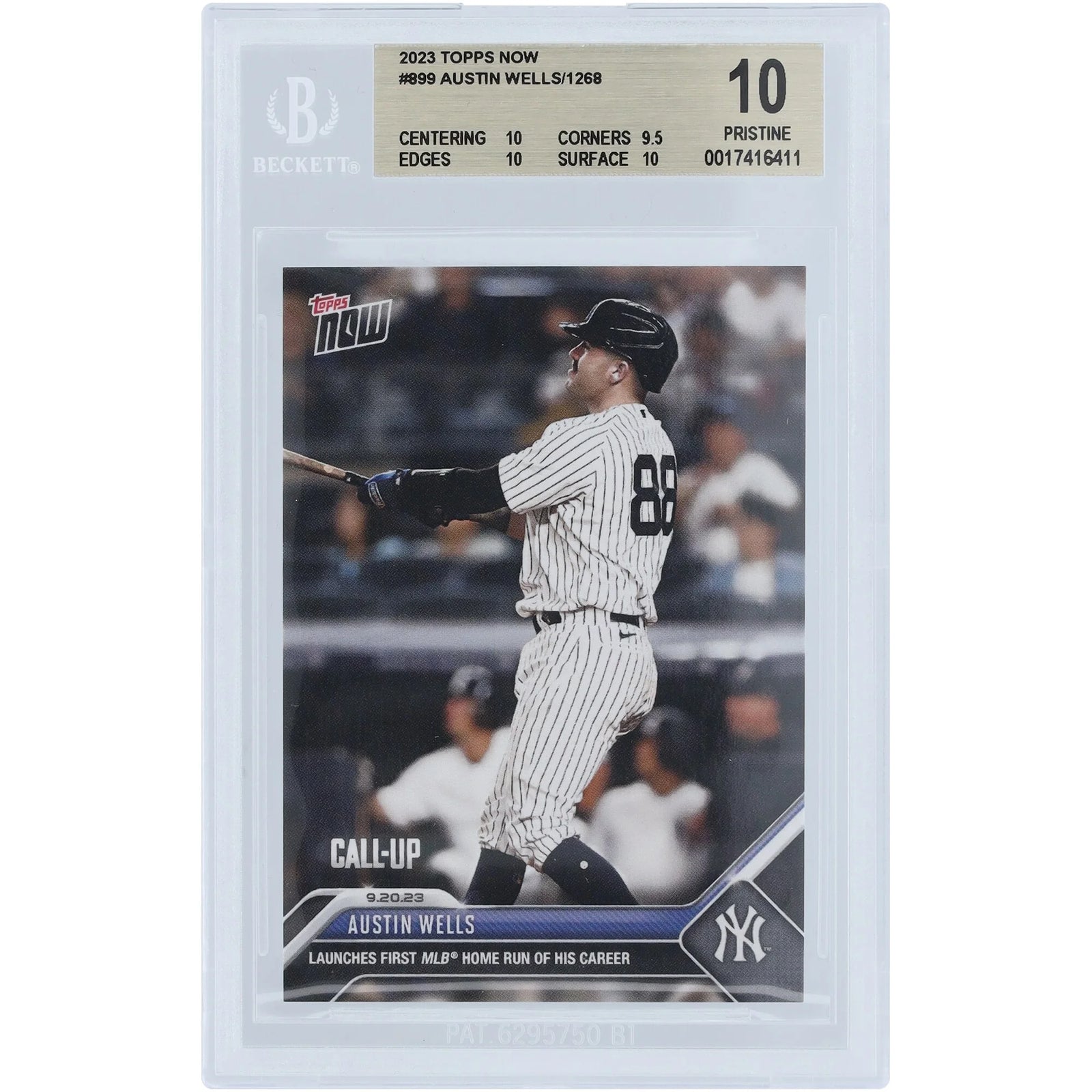 Austin Wells 2023 Topps Now #899 Rookie Card | BGS 10