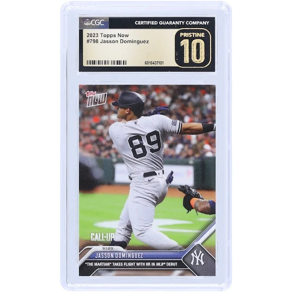 Jasson Dominguez New York Yankees 2023 Topps Now "The Martian" Takes Flight With HR In MLB Debut #798 CGC Authenticated Pristine 10 Rookie Card - F2