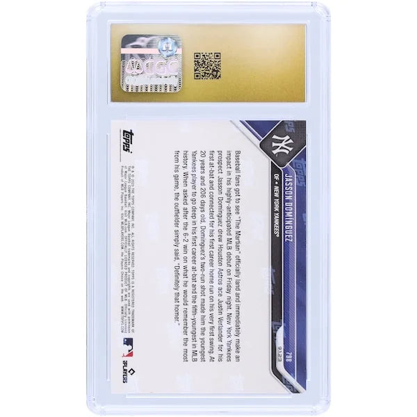 Jasson Dominguez New York Yankees 2023 Topps Now "The Martian" Takes Flight With HR In MLB Debut #798 CGC Authenticated Pristine 10 Rookie Card - F2