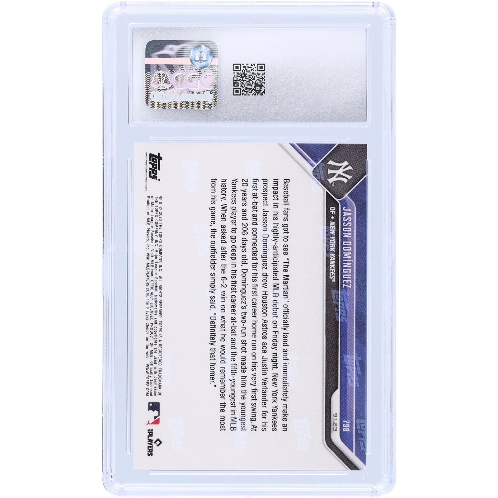 Jasson Dominguez 2023 Topps Now #798 Rookie Card | CGC 10