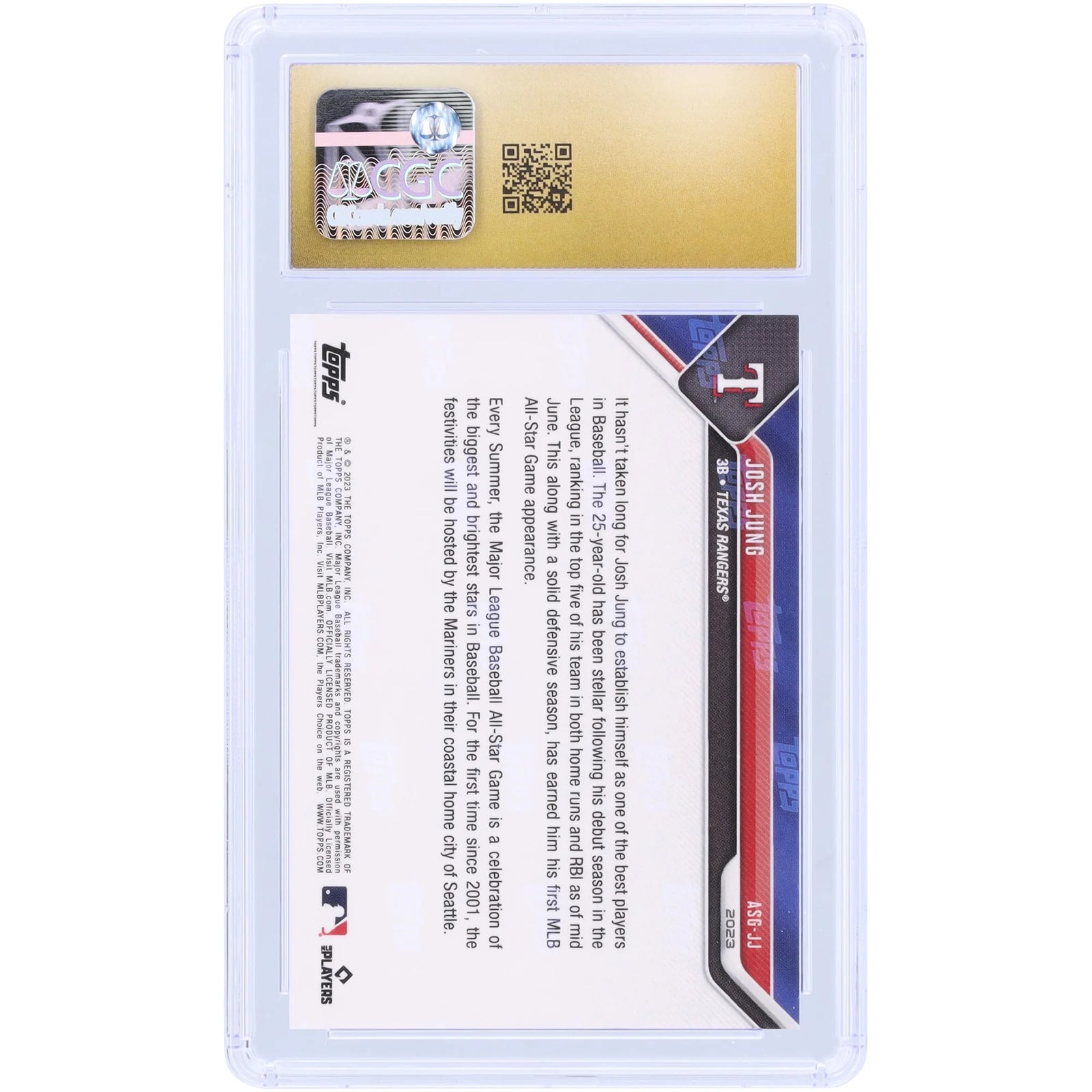 Josh Jung 2023 Topps Now All-Star Rookie Card | CGC Pristine 10