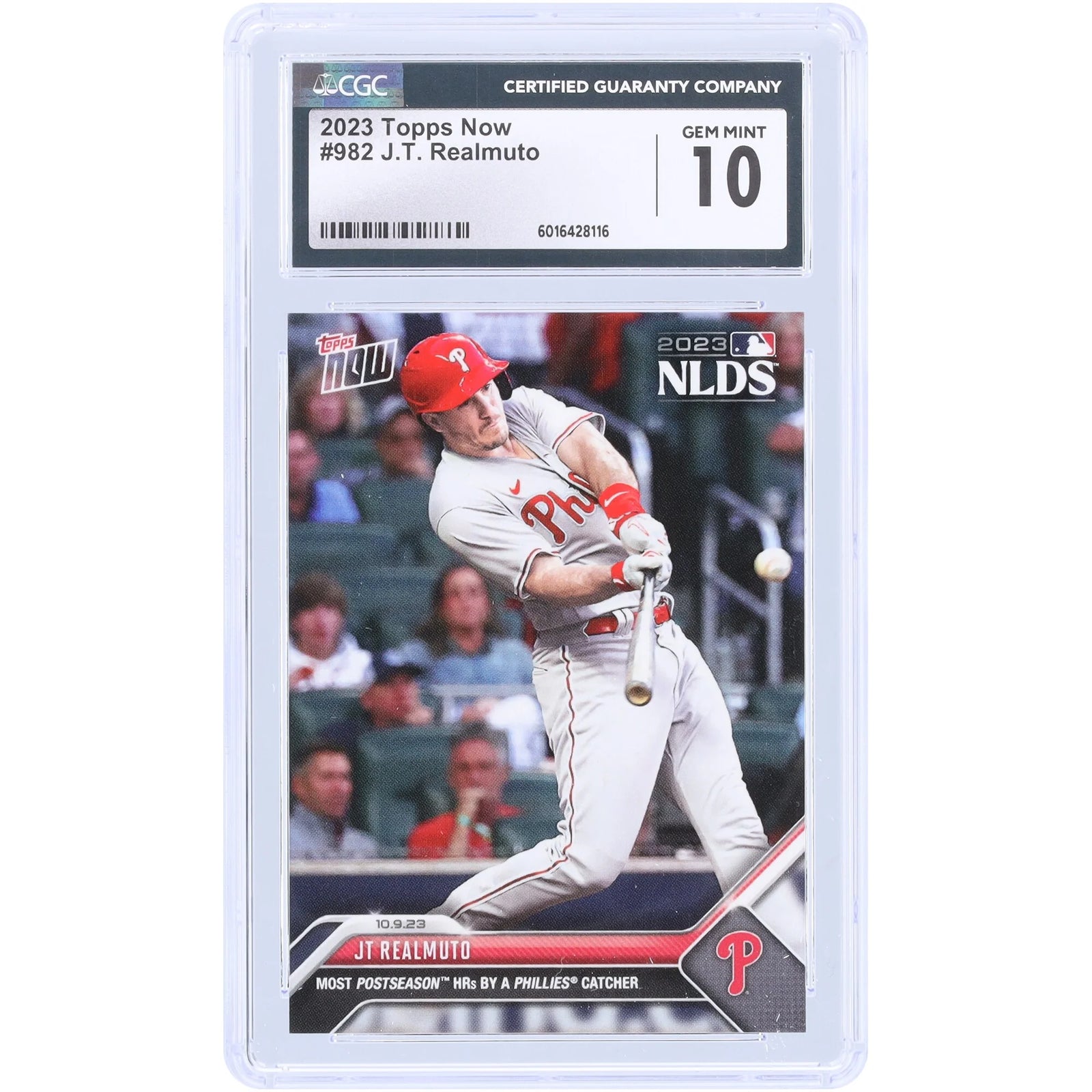 J.T. Realmuto 2023 Topps Now Most Postseason HRs #982 Card | CGC Graded 10