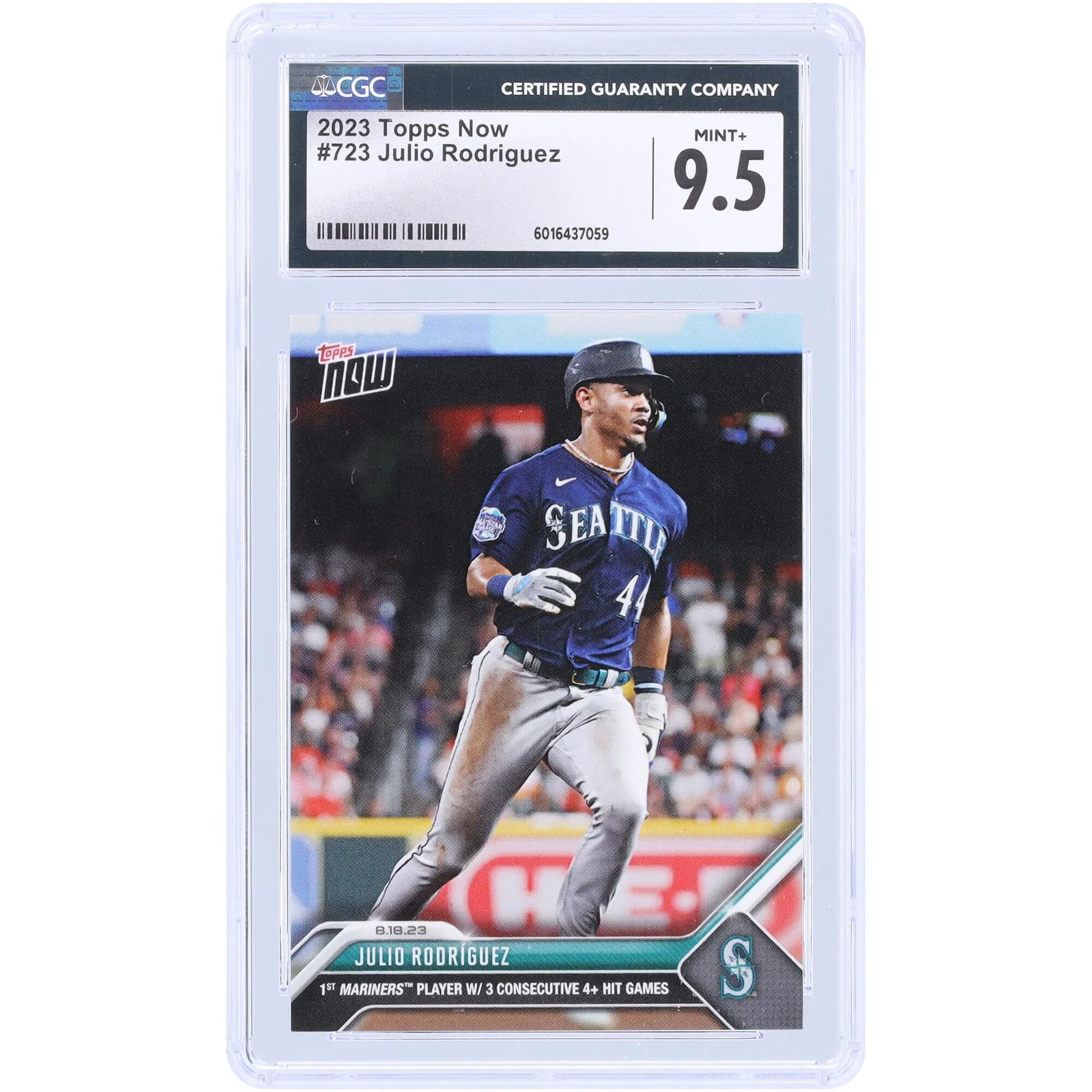 Julio Rodriguez Signed 2023 Topps Now #723 Card | CGC 9.5 Graded