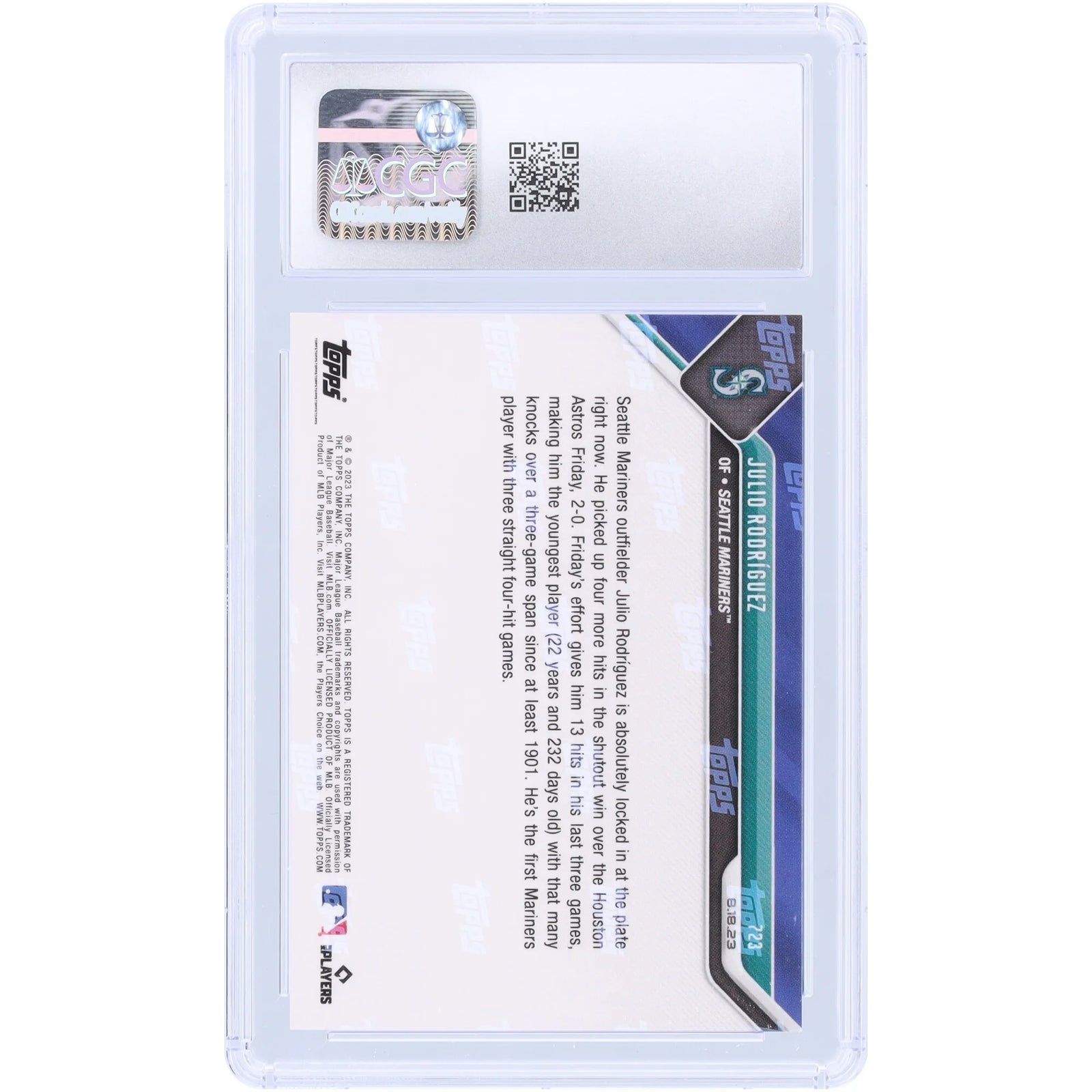 Julio Rodriguez Signed 2023 Topps Now #723 Card | CGC 9.5 Graded