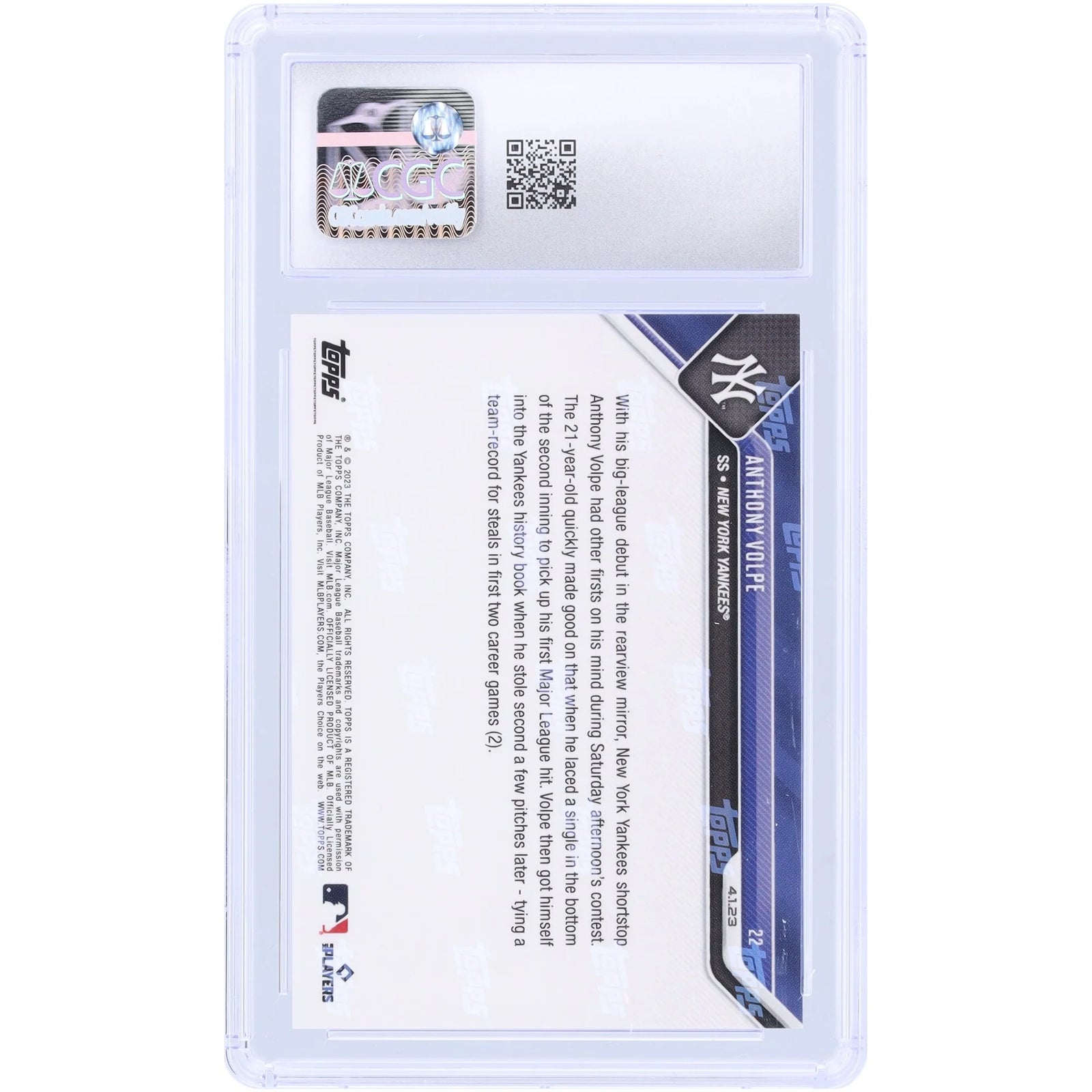 Anthony Volpe 2023 Topps Now Rookie Card #22 | CGC 9.5