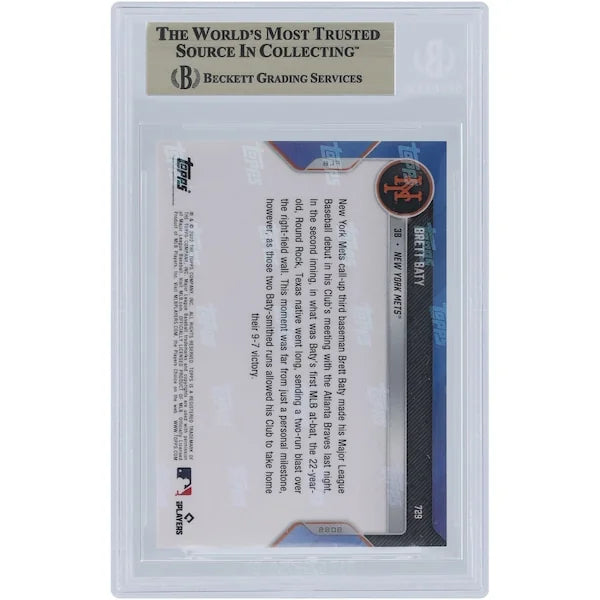 Brett Baty 2022 Topps Now Rookie Card #729 | BGS 10