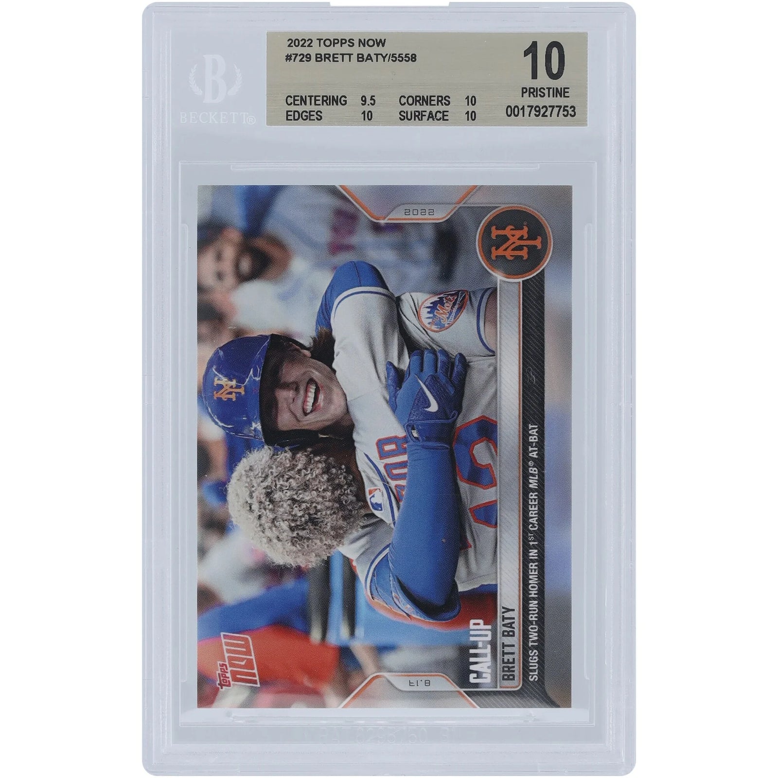 Brett Baty 2022 Topps Now Rookie Card #729 | BGS 10