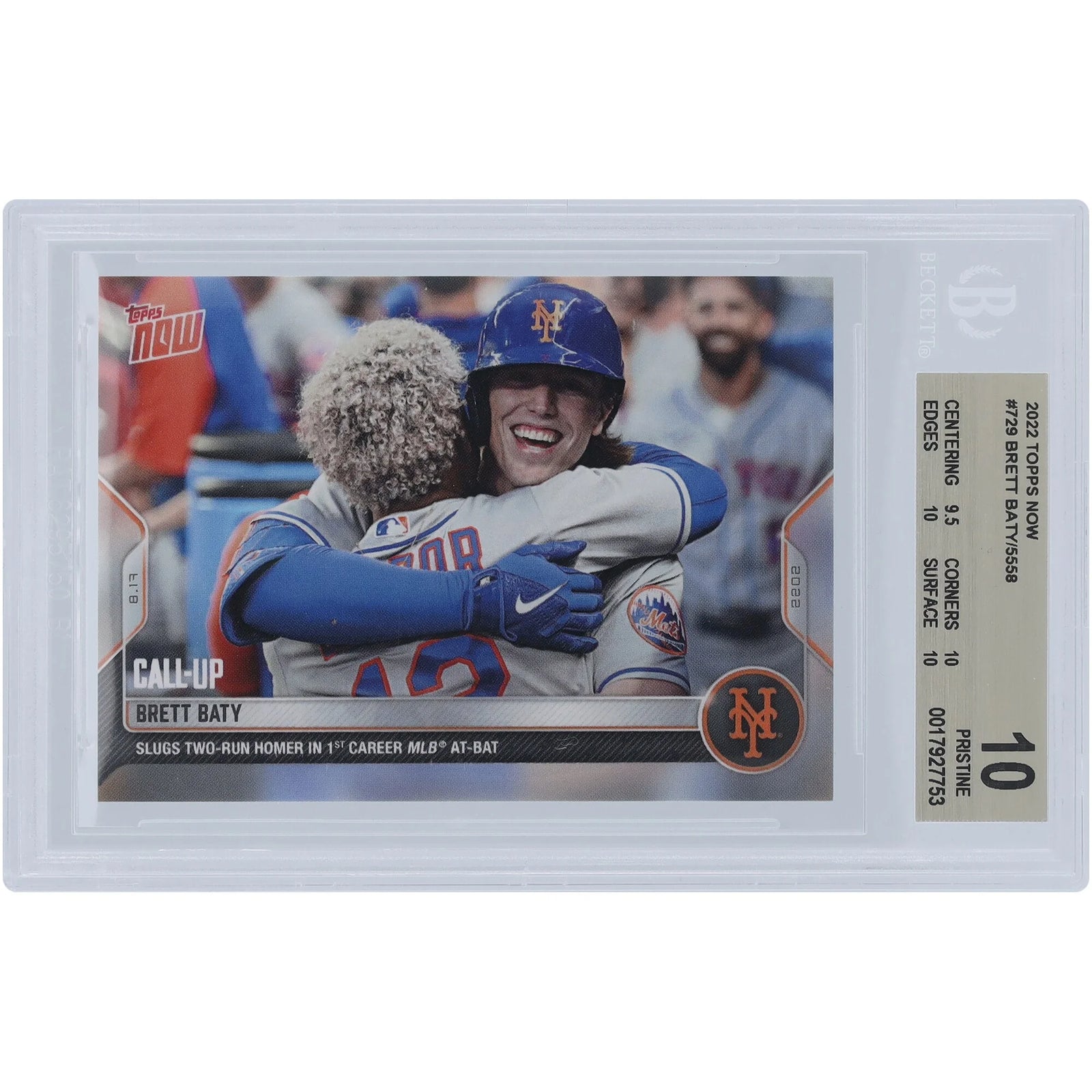 Brett Baty 2022 Topps Now Rookie Card #729 | BGS 10