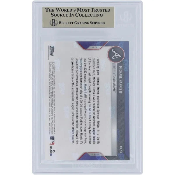 Michael Harris 2022 Topps Now NL Rookie of the Year Card | BGS 10