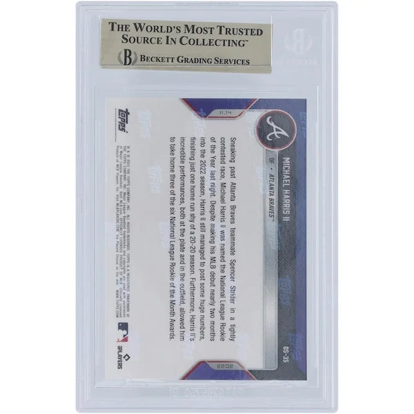 Michael Harris 2022 Topps Now Rookie of the Year Card | BGS 10