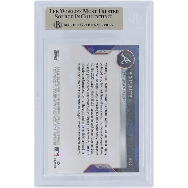 Michael Harris 2022 Topps Now NL Rookie of the Year Card | BGS 9.5
