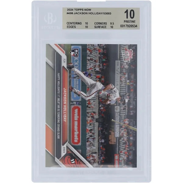 Jackson Holliday 2024 Topps Now Happy Hollidays Rookie #498 Card | BGS 10