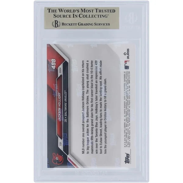 Jackson Holliday 2024 Topps Now Happy Hollidays Rookie #498 Card | BGS 10