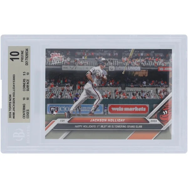 Jackson Holliday 2024 Topps Now Happy Hollidays Rookie #498 Card | BGS 10