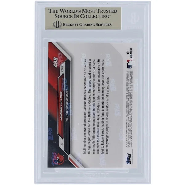 Jackson Holliday 2024 Topps Now Happy Hollidays Rookie #498 Card | BGS 10