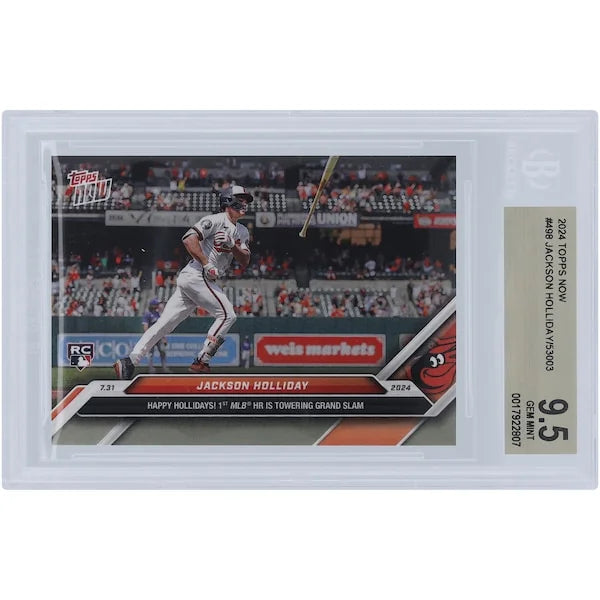 Jackson Holliday 2024 Topps Now Happy Hollidays Rookie #498 Card | BGS 9.5