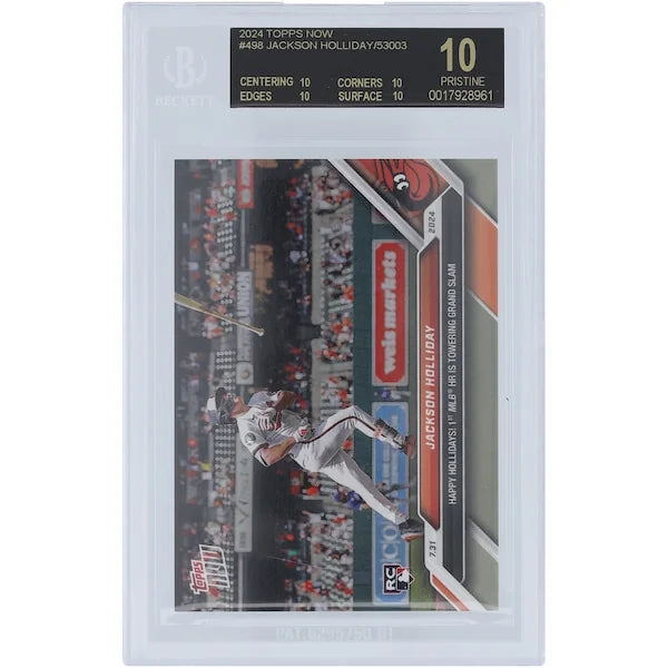 Jackson Holliday 2024 Topps Now Happy Hollidays Rookie #498 Card | BGS 10