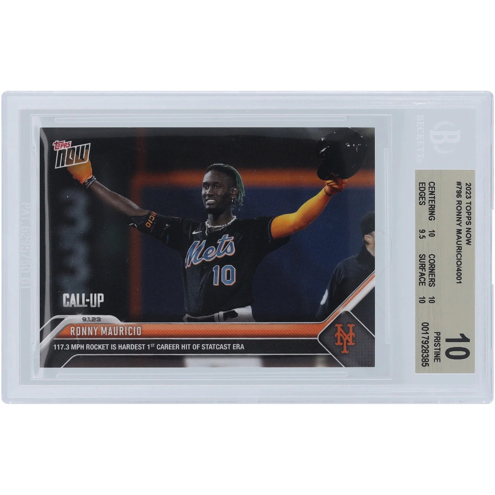 Ronny Mauricio Mets Rookie Card | 2023 Topps Now #796 BGS 10