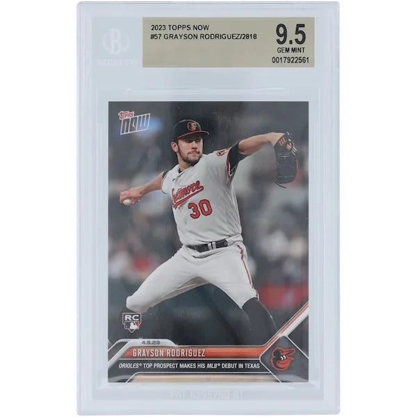 Grayson Rodriguez Baltimore Orioles 2023 Topps Now MLB Debut 04.05.2023 #57 BGS Authenticated 9.5 Rookie Card - F2
