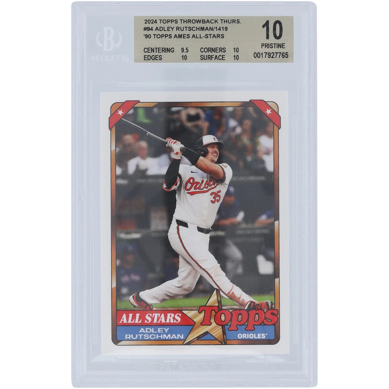 Adley Rutschman 2024 Topps TBT 90 Topps Ames All-Stars #94 | BGS 10