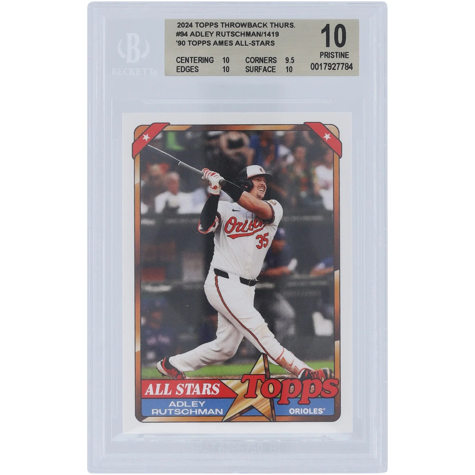Adley Rutschman 2024 Topps TBT 90 Topps Ames All-Stars #94 | BGS 10