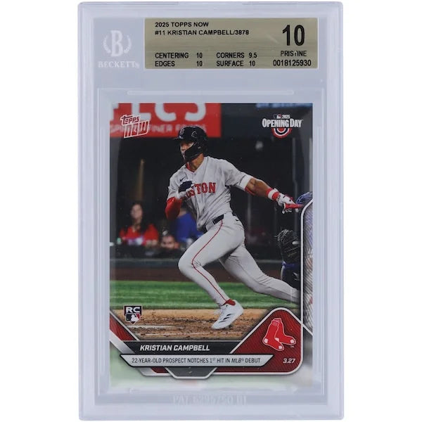 Kristian Campbell Boston Red Sox 2025 Topps Now Rookie #11 Card | BGS 10