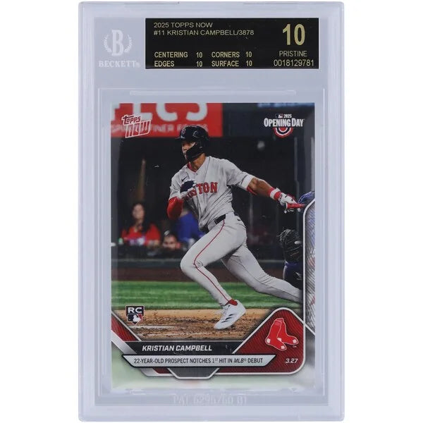 Kristian Campbell 2025 Topps Now Black Label #11 Rookie Card | BGS 10