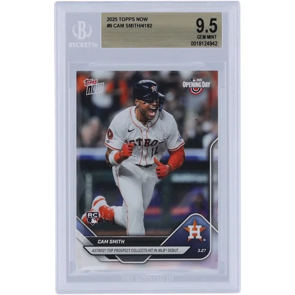 Cam Smith 2025 Topps Now Astros Top Prospect Rookie #9 Card | BGS 9.5