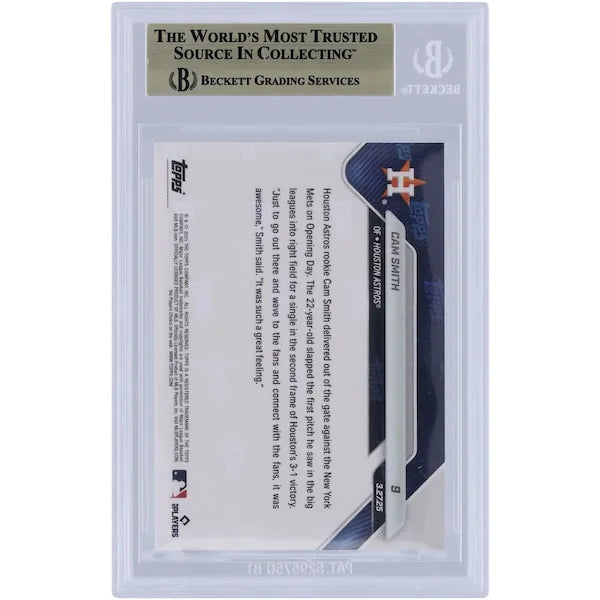 Cam Smith 2025 Topps Now Astros Top Prospect Rookie #9 Card | BGS 9.5