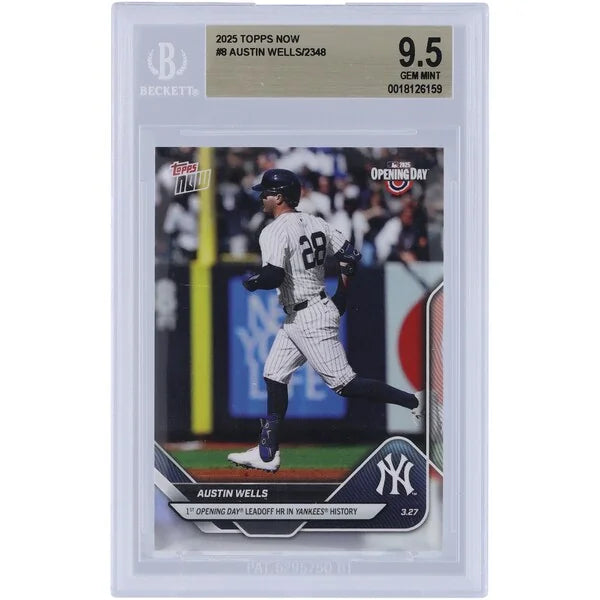 Austin Wells 2025 Topps Now Opening Day Leadoff HR #8 | BGS 9.5