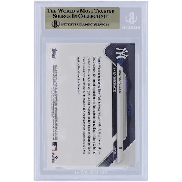 Austin Wells 2025 Topps Now Opening Day Leadoff HR Orange #8 #/25 | BGS 9.5