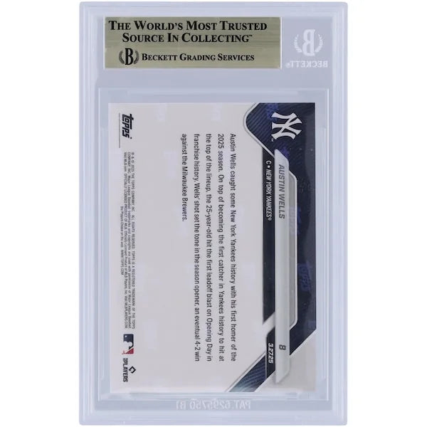 Austin Wells 2025 Topps Now Opening Day Leadoff HR #8 | BGS 10