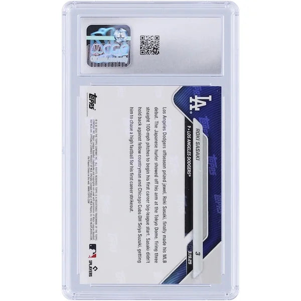 Roki Sasaki 2025 Topps Now Rookie #3 Card | CGC 9.5 Graded