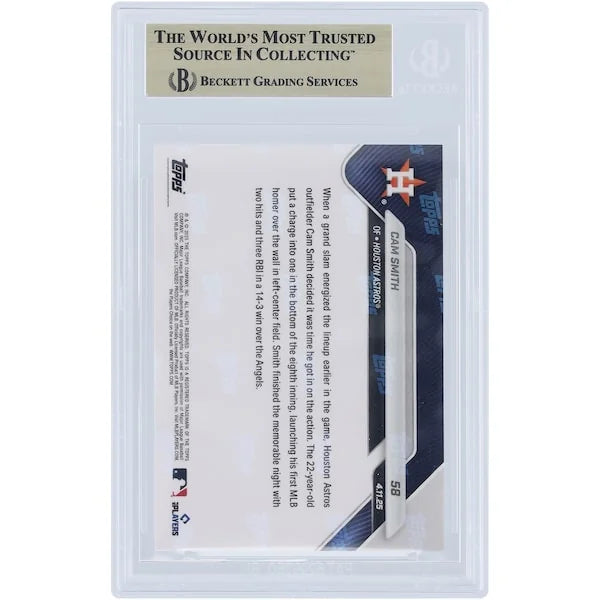 Cam Smith Houston Astros 2025 Topps Now Rookie #58 Card | BGS Graded 10