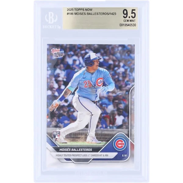 Moises Ballesteros 2025 Topps Now Rookie #186 Card | BGS 9.5