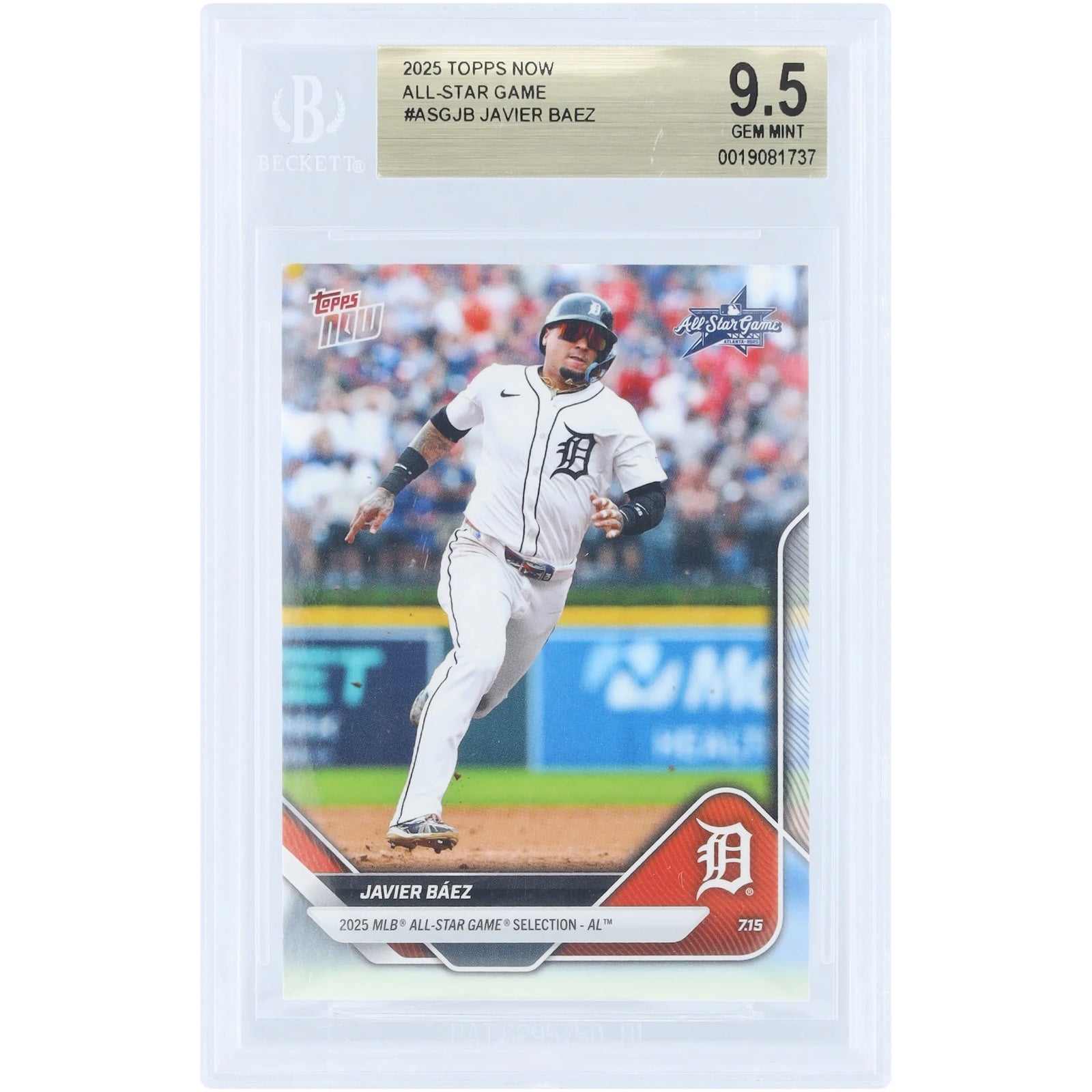 Javier Baez 2025 Topps Now All-Star Game Card | BGS 9.5