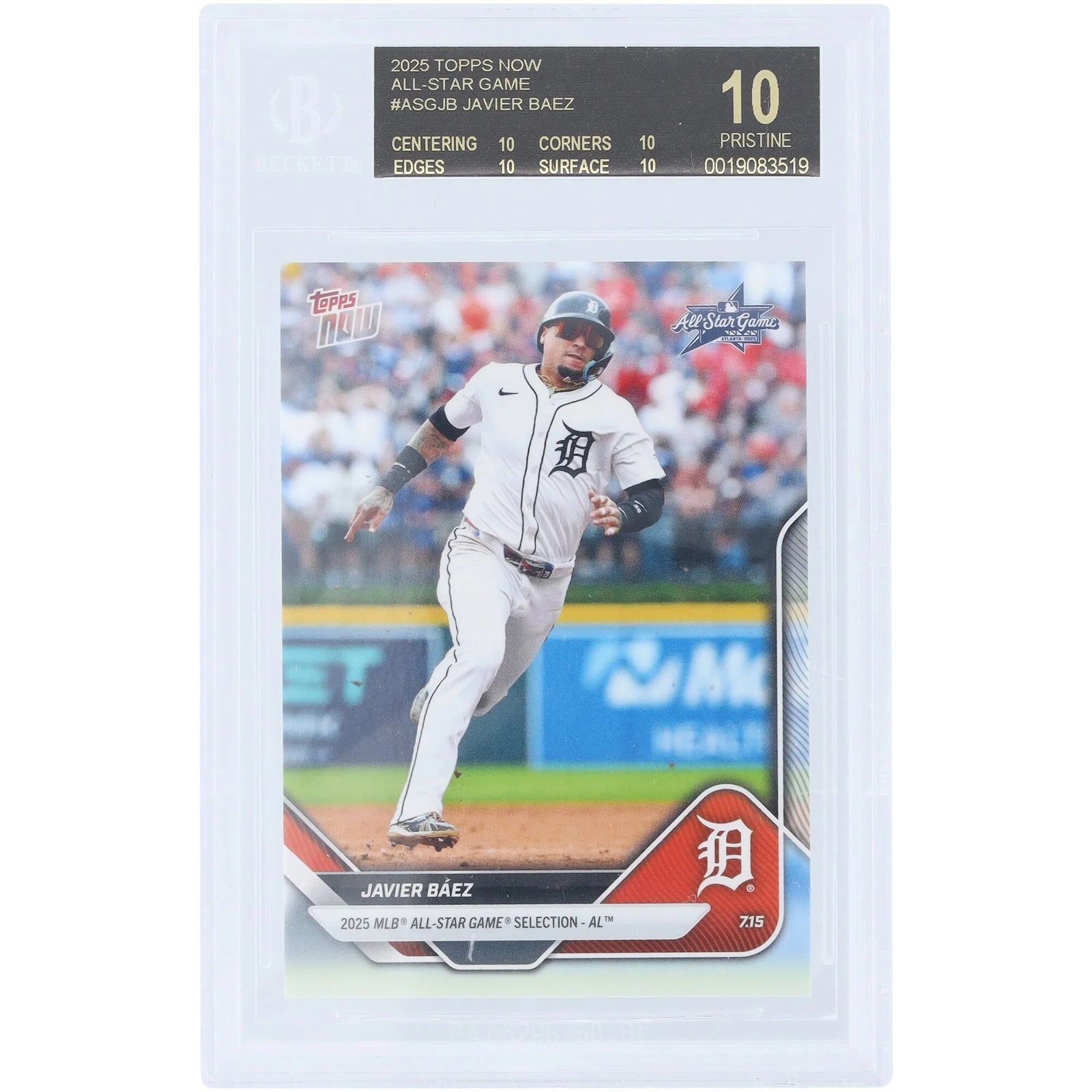 Javier Baez 2025 Topps Now All-Star Game Card | BGS 10 Black Label