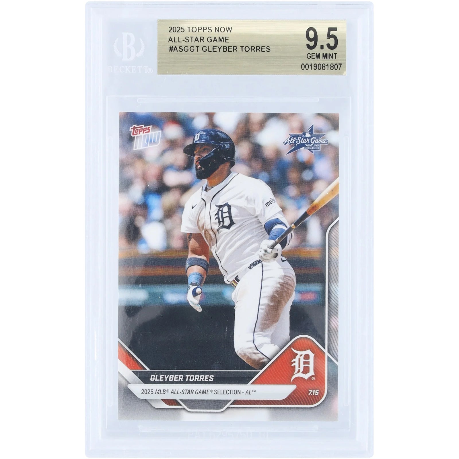 Gleyber Torres 2025 Topps Now All-Star Card | BGS 9.5