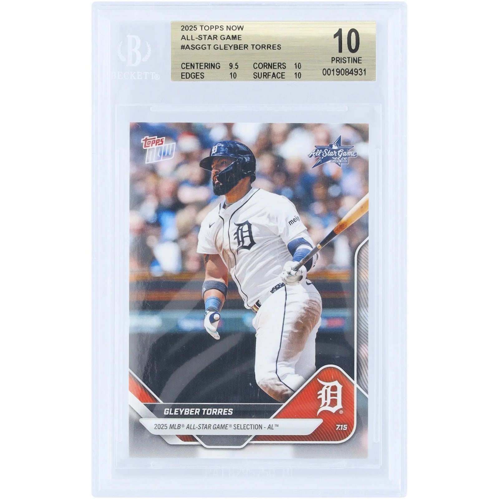 Gleyber Torres 2025 Topps Now All-Star Game Card | BGS 10